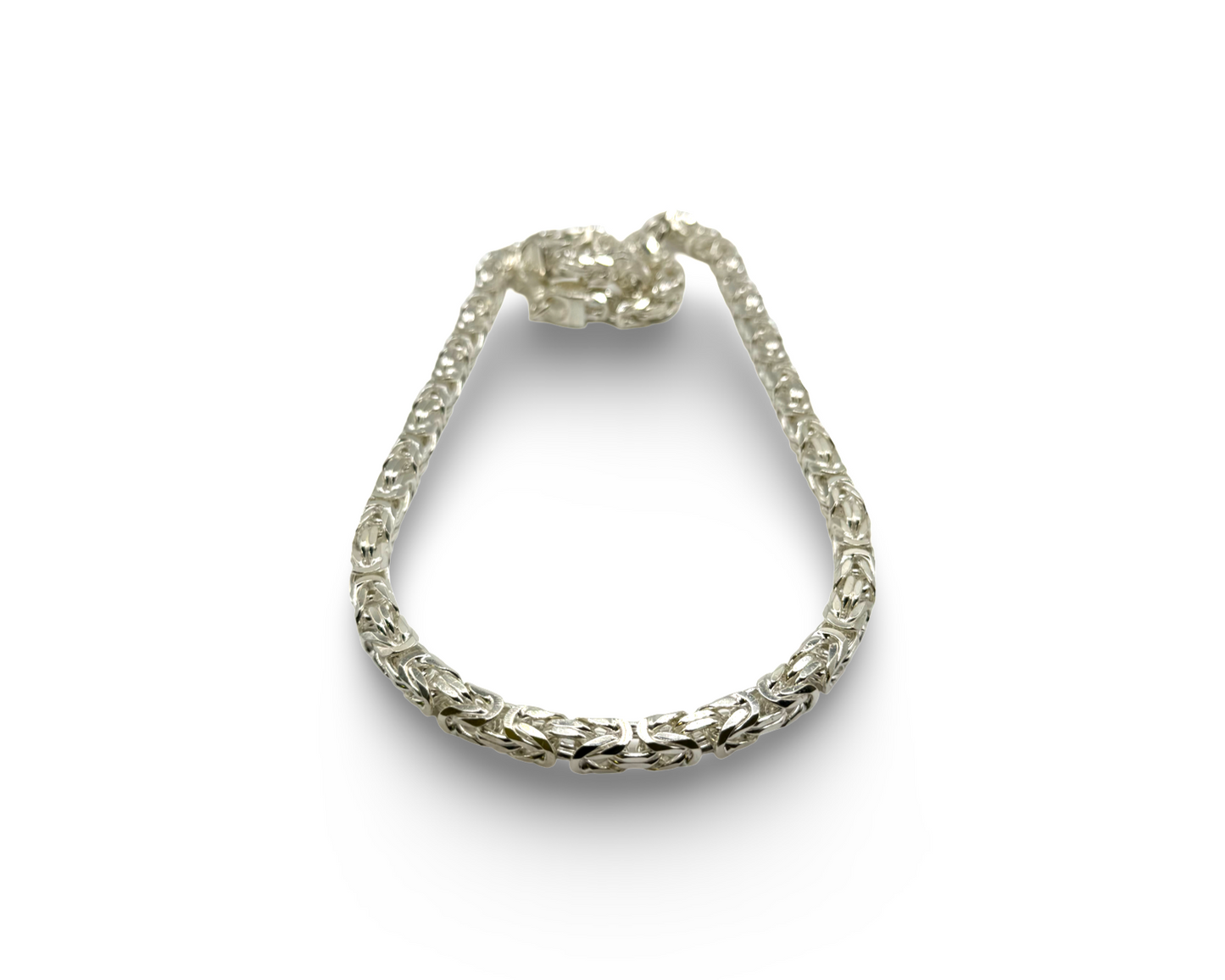 Königskette, 925, Sterling Silber, diamantierte Kanten