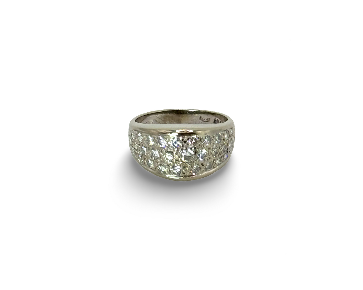 Ring, Weißgold, 750/18K, Brillanten, 1ct Besatz