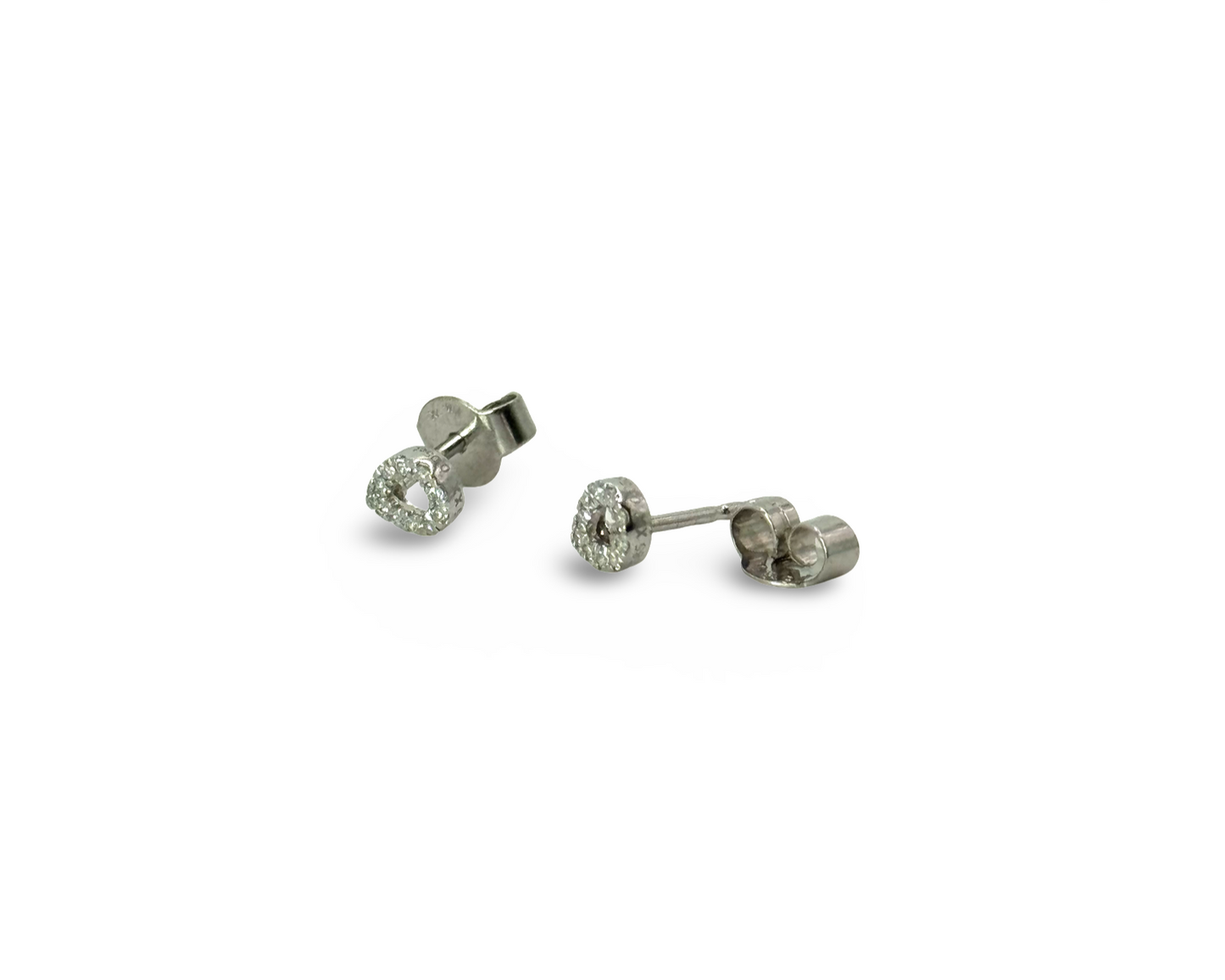 Ohrstecker, 585, 14 Karat, Weißgold, Diamanten, Brillanten, Tropfenform
