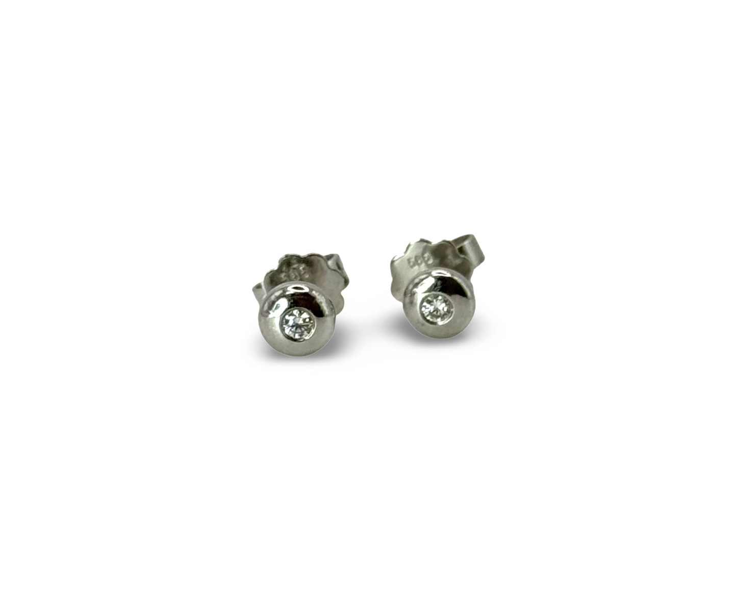 Ohrstecker, 585, 14Karat, Weißgold, Diamant, Brillant, Drop
