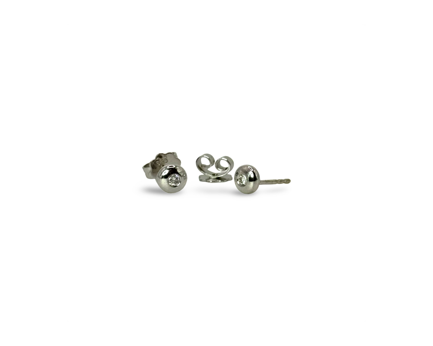 Ohrstecker, 585, 14Karat, Weißgold, Diamant, Brillant, Drop