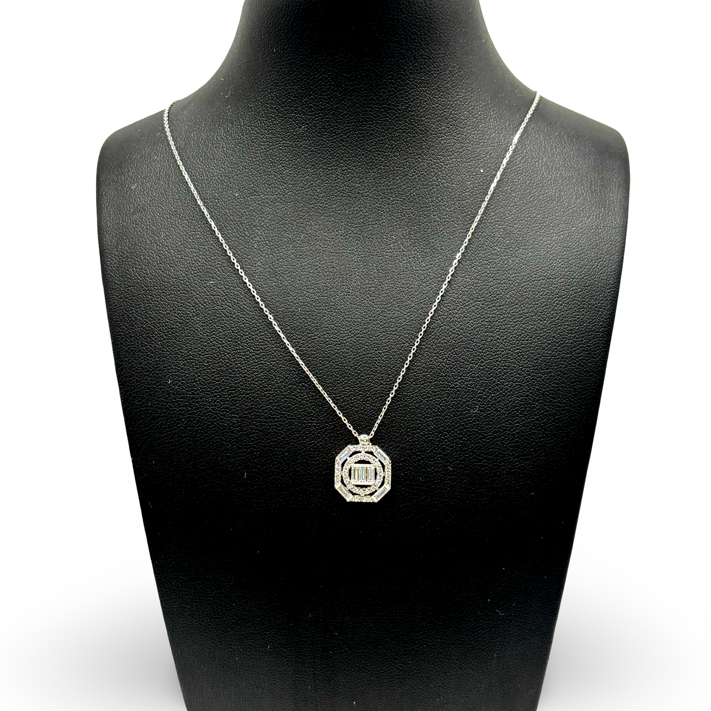 Kette mit Anhänger Weißgold 585 / 14kt Diamanten