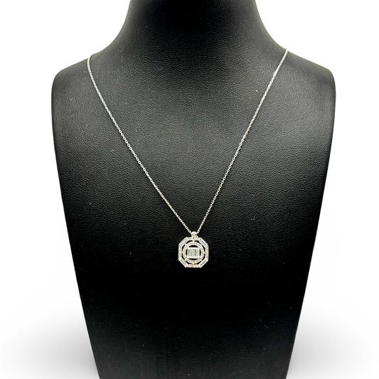 Kette mit Anhänger Weißgold 585 / 14kt Diamanten