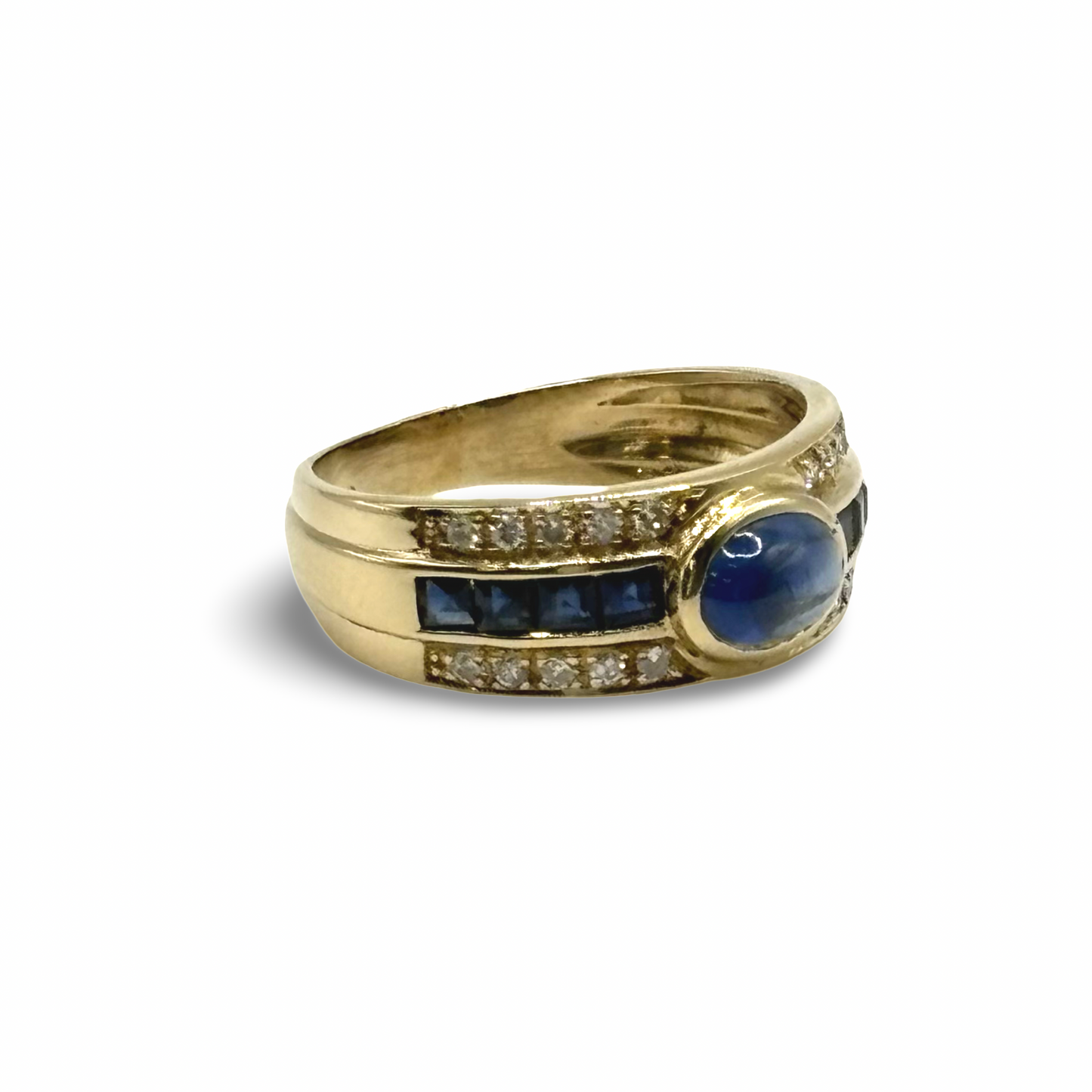 Ring Gelbgold 585 / 14kt Saphire Diamanten