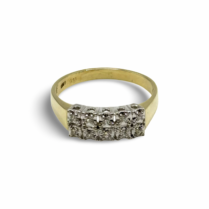 Ring Gelb/-Weißgold 585 / 14kt Diamanten