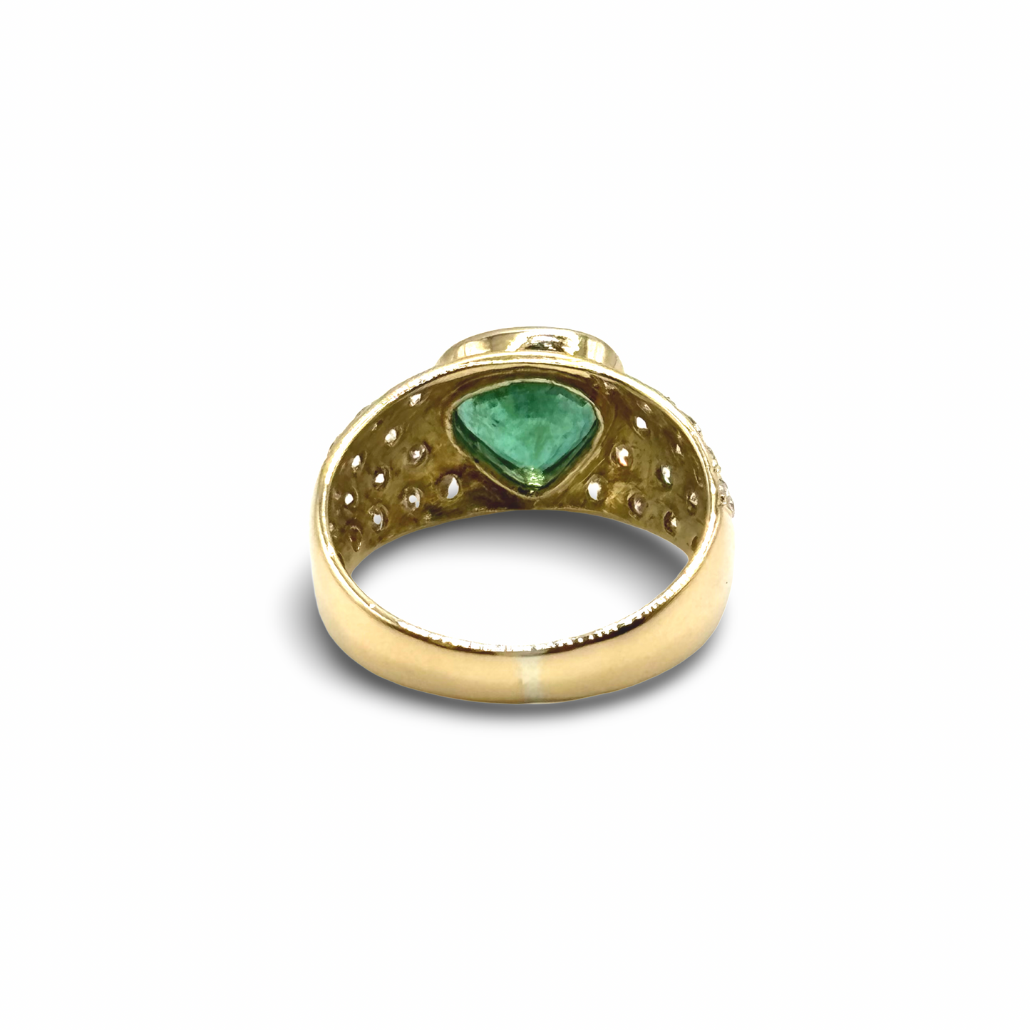 Ring Gelbgold 667/ 16kt Smaragd Diamanten