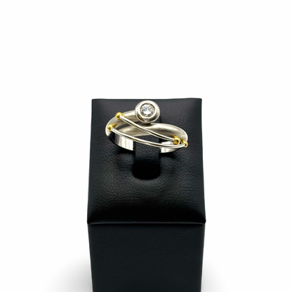 Ring Platin 950 18kt Goldakzente Diamant