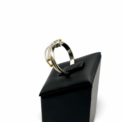Ring Platin 950 18kt Goldakzente Diamant