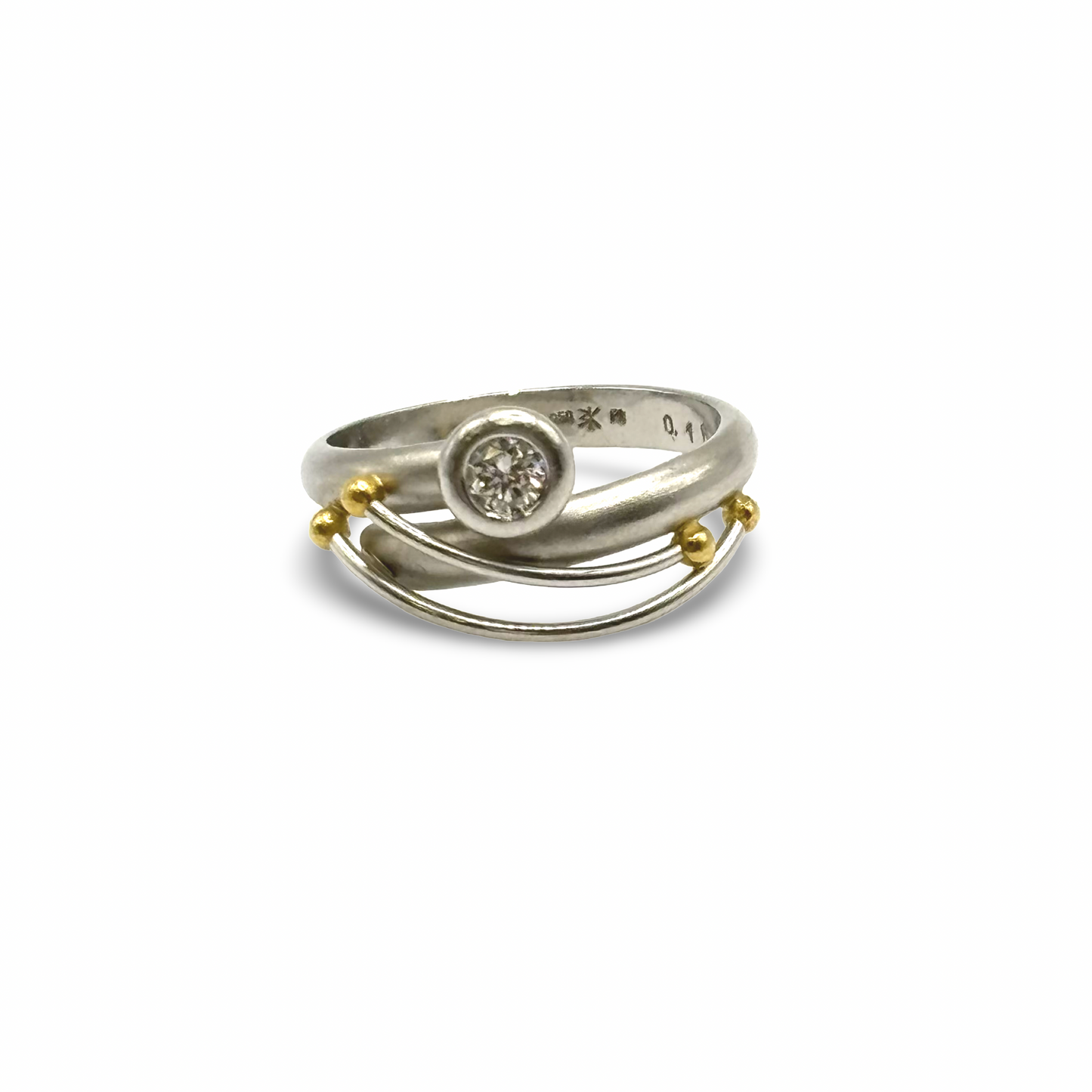 Ring Platin 950 18kt Goldakzente Diamant