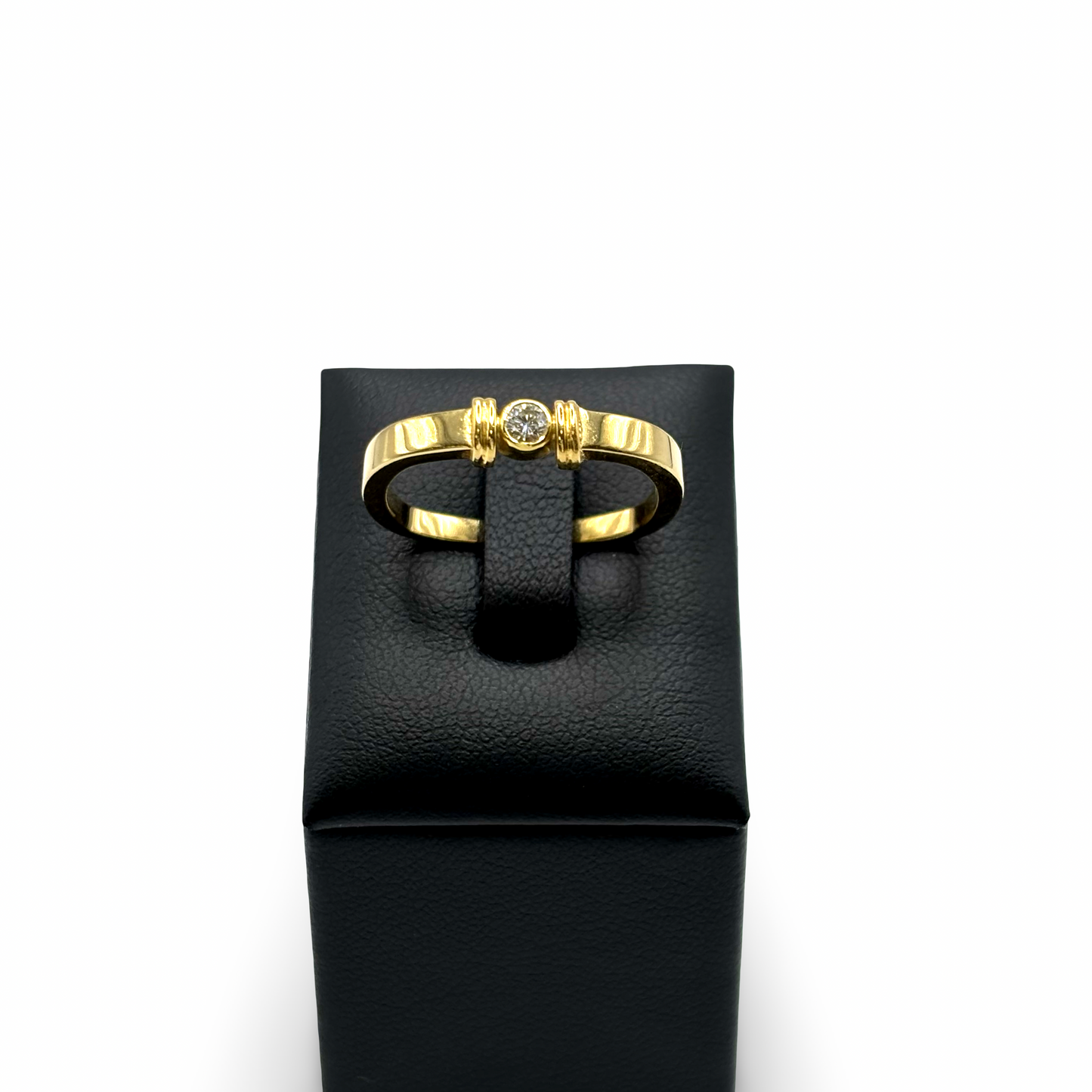 Ring kubisch Gold 750 / 18kt Diamant