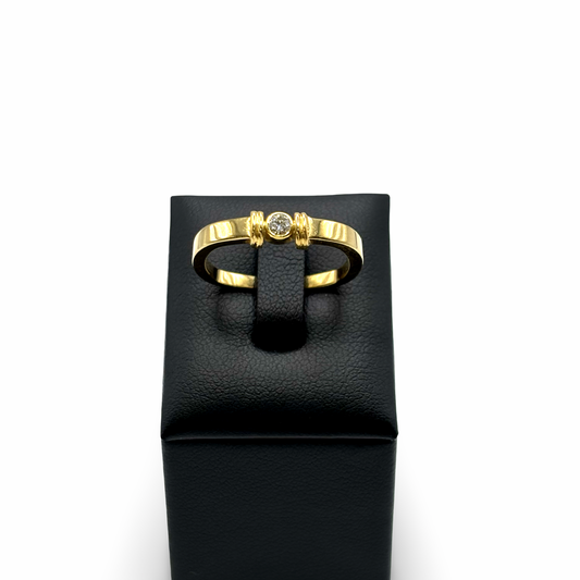 Ring kubisch Gold 750 / 18kt Diamant