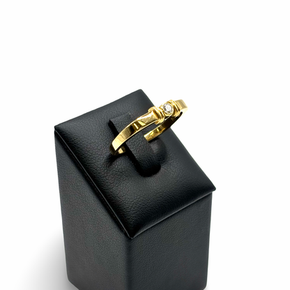 Ring kubisch Gold 750 / 18kt Diamant