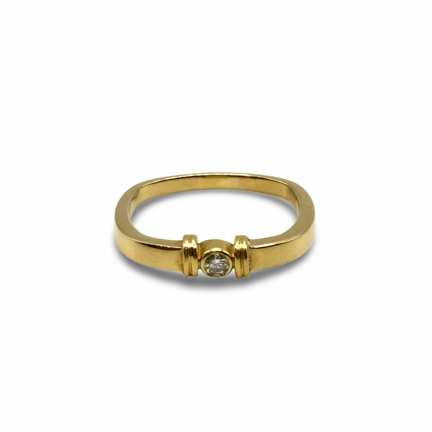 Ring kubisch Gold 750 / 18kt Diamant