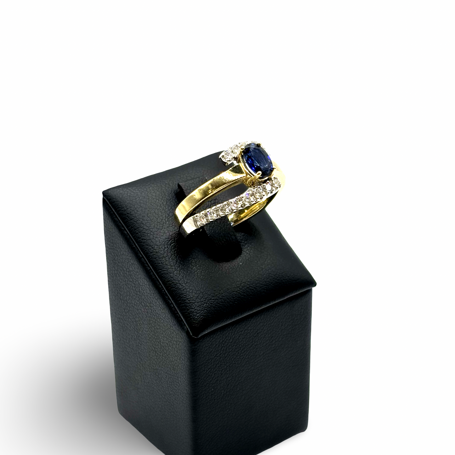 Ring Gelb/-Weißgold 585 / 14kt Saphir Diamanten