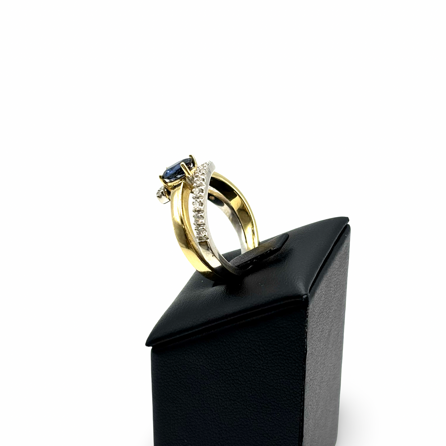 Ring Gelb/-Weißgold 585 / 14kt Saphir Diamanten