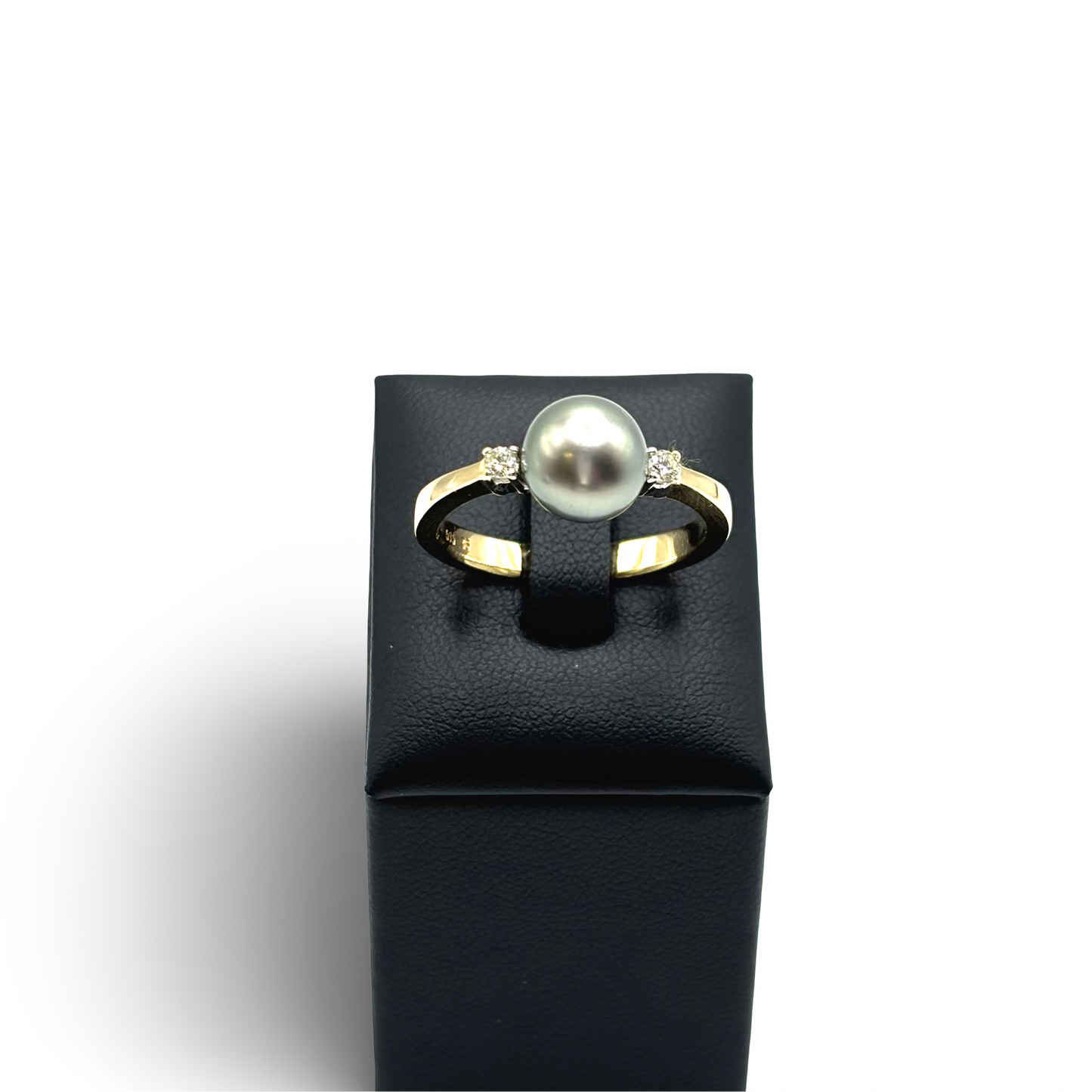 Ring Gelb/-Weißgold 585 / 14kt Tahiti-Perle Diamanten