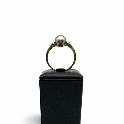 Ring Gelb/-Weißgold 585 / 14kt Tahiti-Perle Diamanten