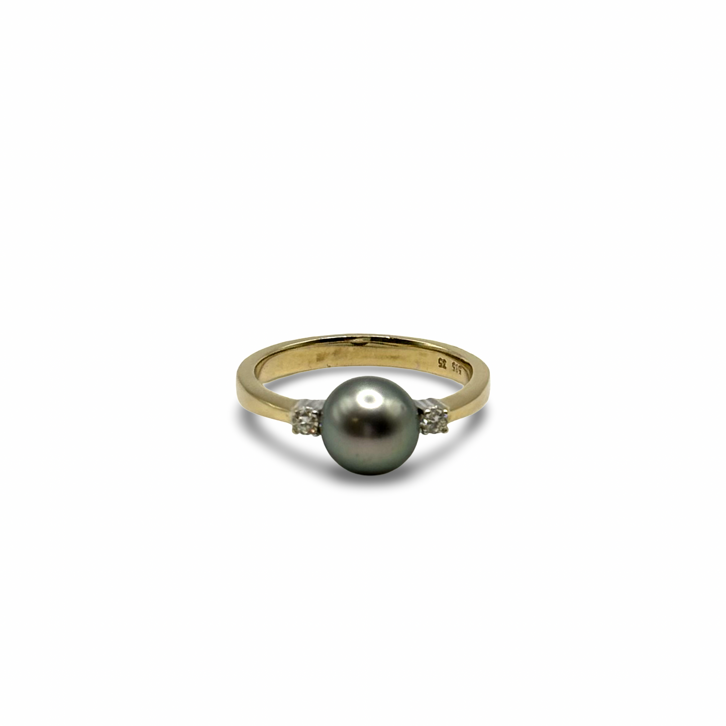 Ring Gelb/-Weißgold 585 / 14kt Tahiti-Perle Diamanten