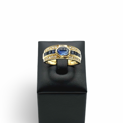 Ring Gelbgold 585 / 14kt Saphire Diamanten