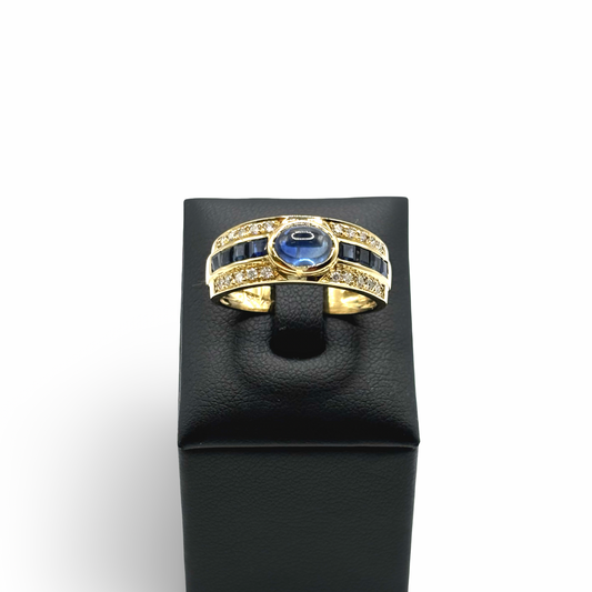Ring Gelbgold 585 / 14kt Saphire Diamanten