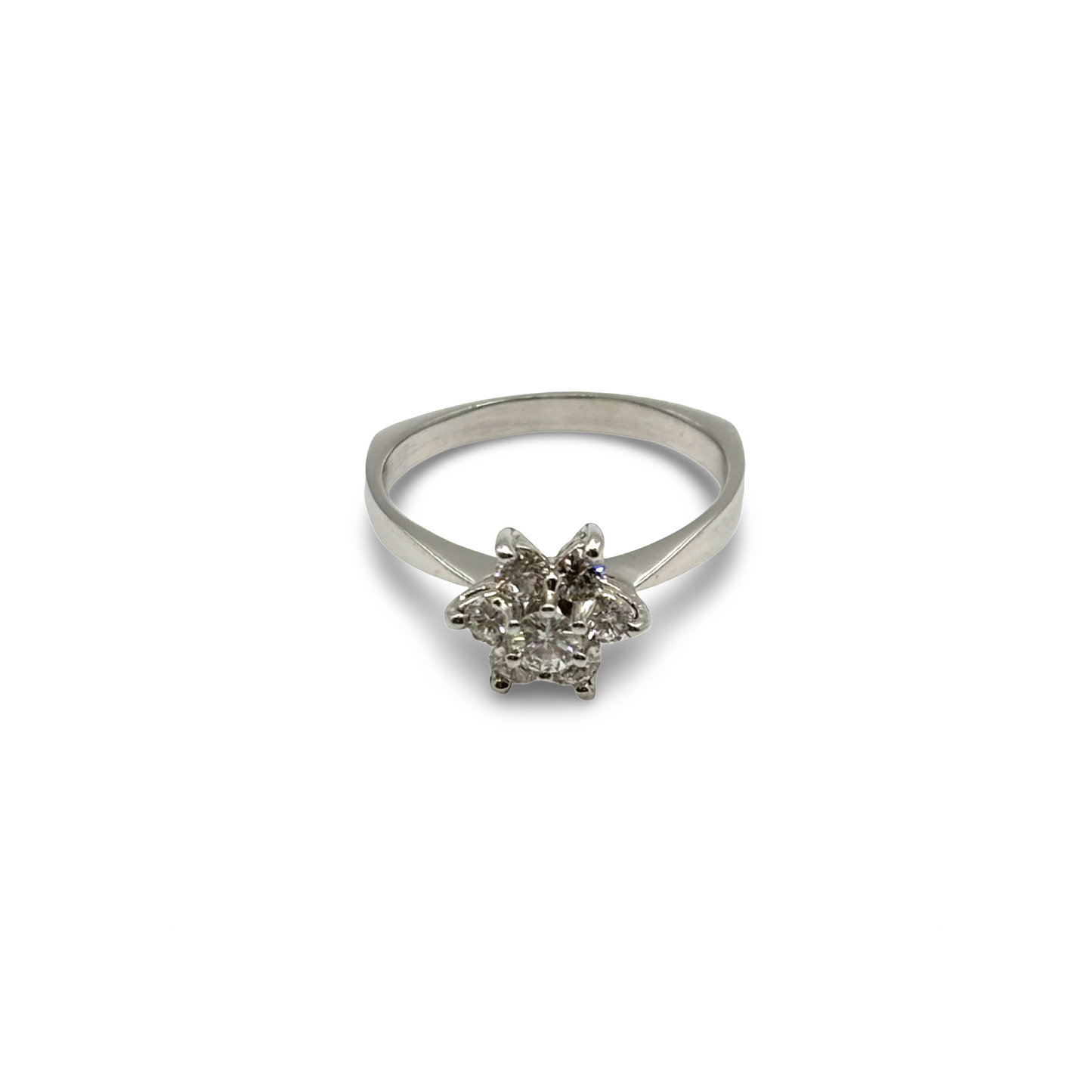 Ring Blütenoptik Weißgold 585 / 14kt Diamanten