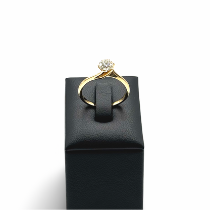 Ring Solitär Gelbgold 585 / 14kt Diamant
