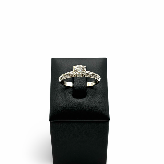 Ring Invisible Setting Solitär Weißgold 750 / 18kt Diamanten