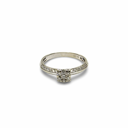 Ring Invisible Setting Solitär Weißgold 750 / 18kt Diamanten