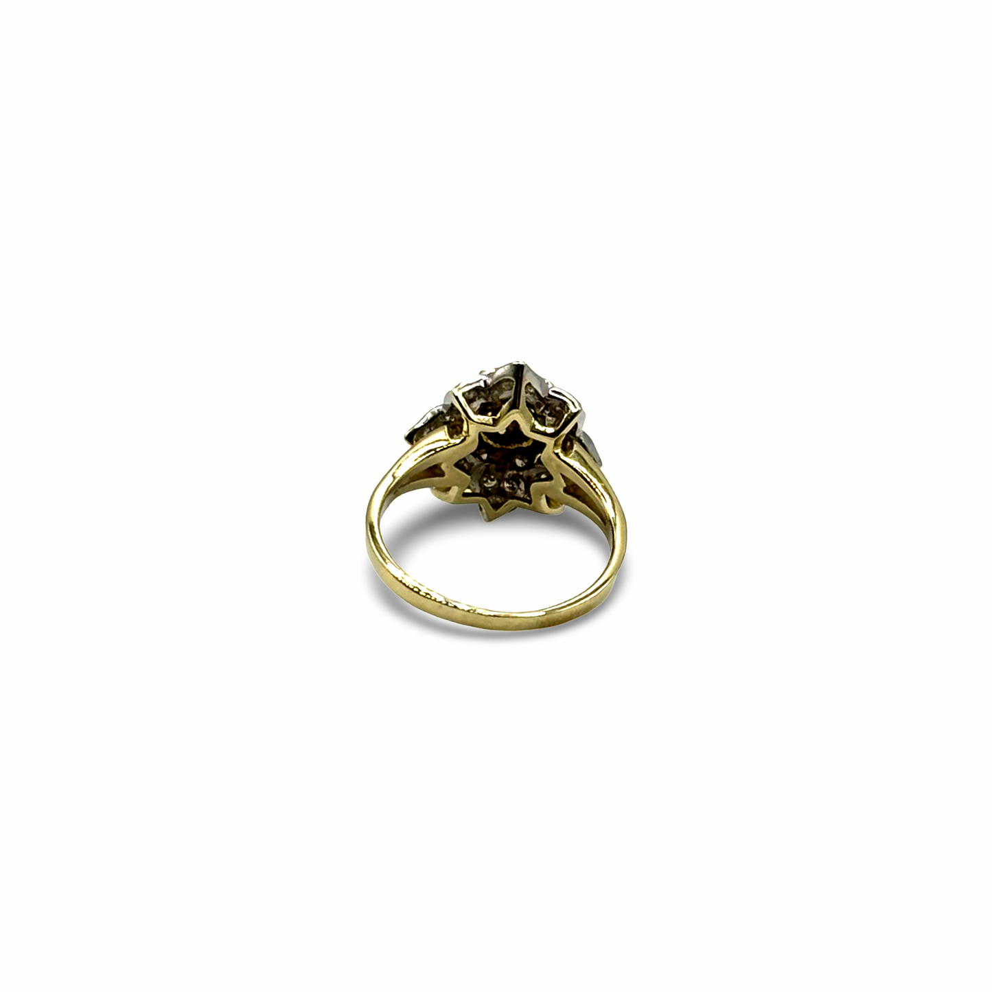 Ring Blütenoptik Gelb/-Weißgold 585 / 14kt Diamanten