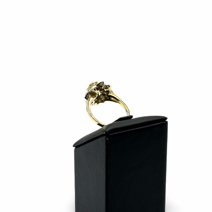 Ring Blütenoptik Gelb/-Weißgold 585 / 14kt Diamanten