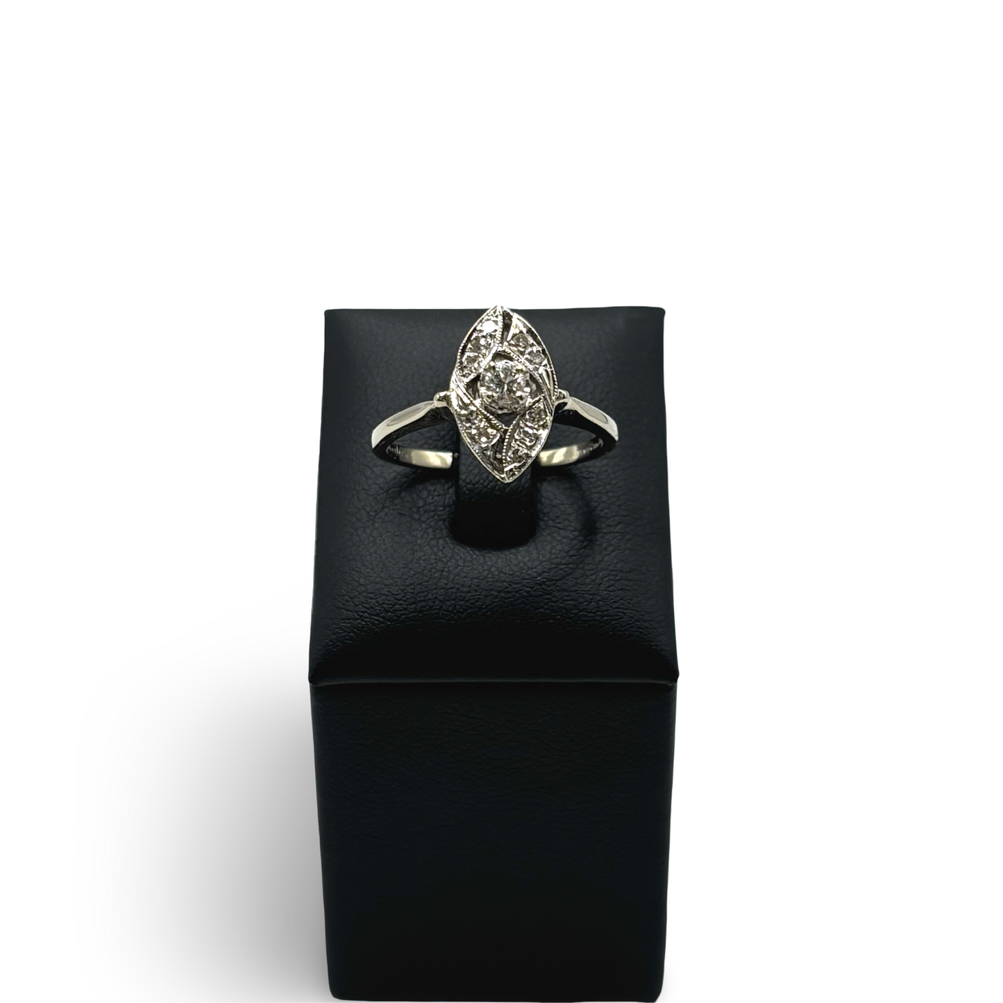 Ring Art Deco Weißgold 585 / 14kt Diamant