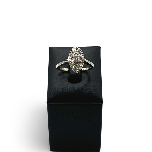 Ring Art Deco Weißgold 585 / 14kt Diamant