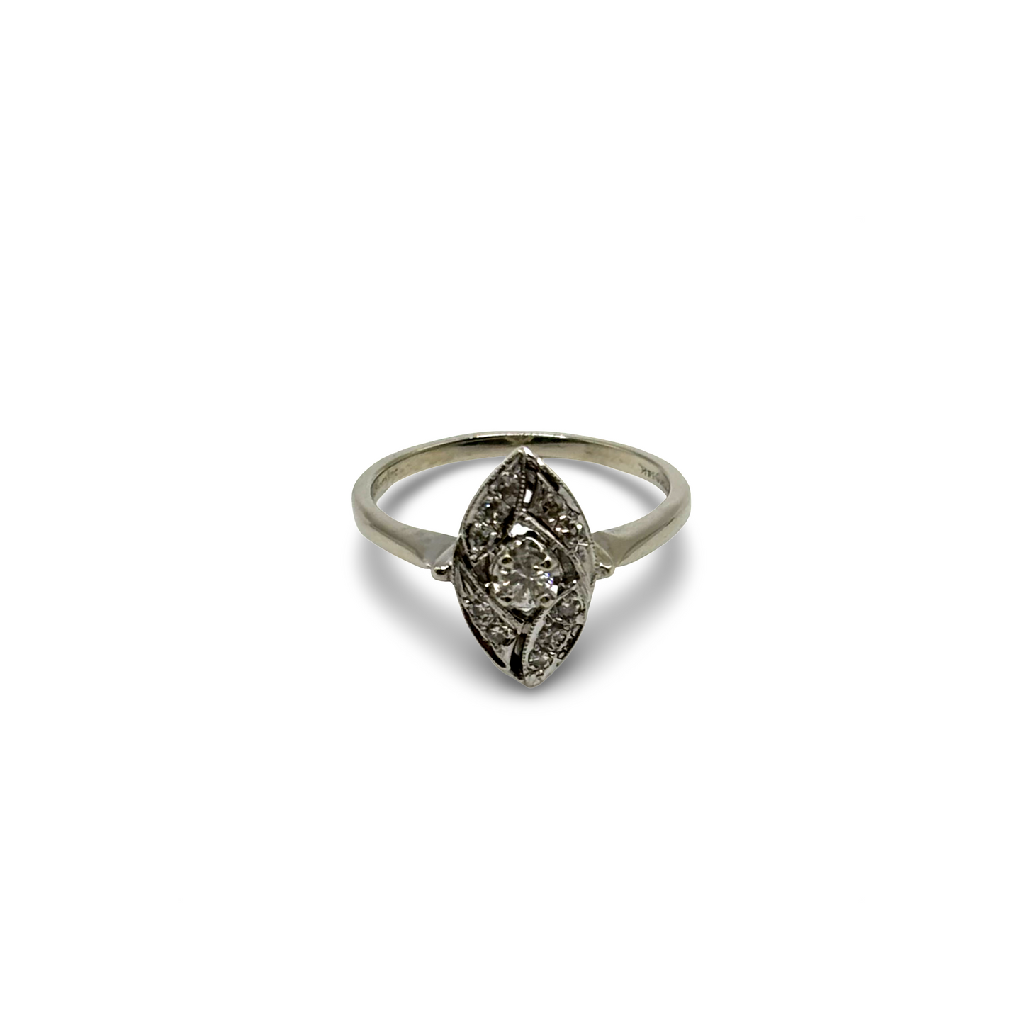 Ring Art Deco Weißgold 585 / 14kt Diamant