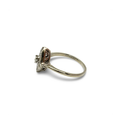 Ring Art Deco Weißgold 585 / 14kt Diamant