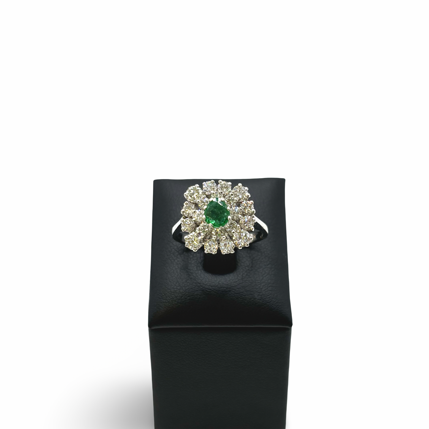 Ring Weißgold 585 / 14kt Smaragd Diamanten