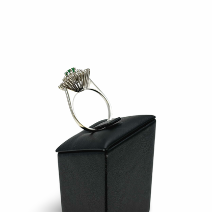 Ring Weißgold 585 / 14kt Smaragd Diamanten