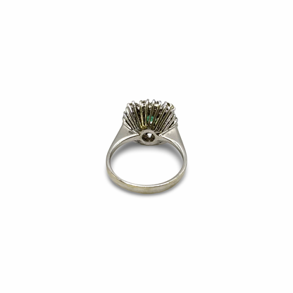Ring Weißgold 585 / 14kt Smaragd Diamanten