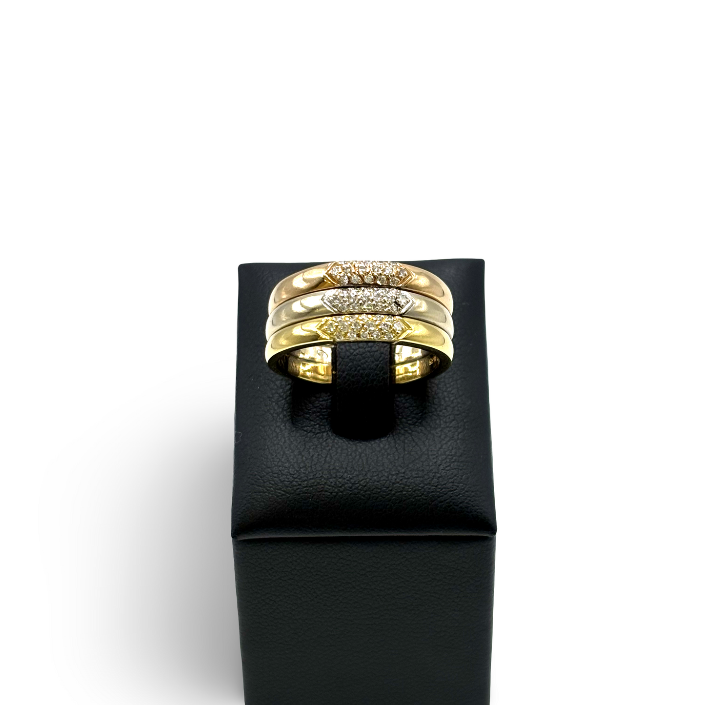 Ring Tricolor Gelb/-Weiß/-Roségold 750 / 18kt Diamanten