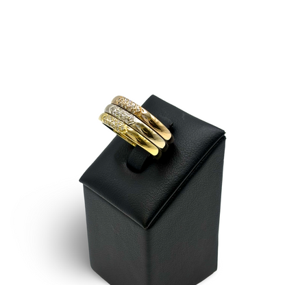 Ring Tricolor Gelb/-Weiß/-Roségold 750 / 18kt Diamanten