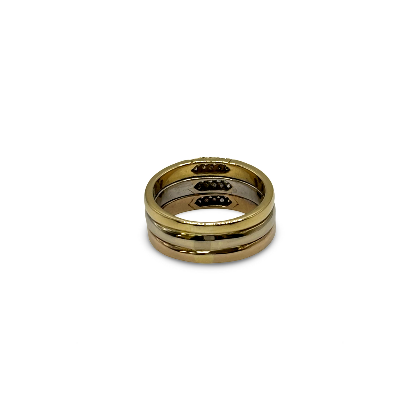 Ring Tricolor Gelb/-Weiß/-Roségold 750 / 18kt Diamanten