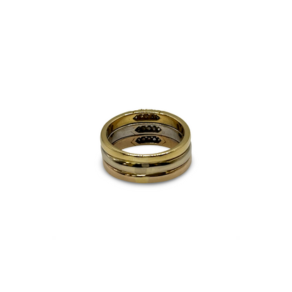 Ring Tricolor Gelb/-Weiß/-Roségold 750 / 18kt Diamanten