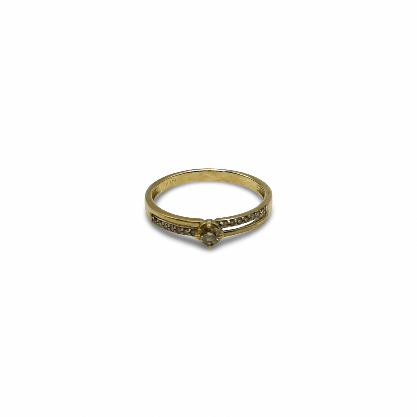 Ring Solitär Gelbgold 375 / 9kt Diamanten