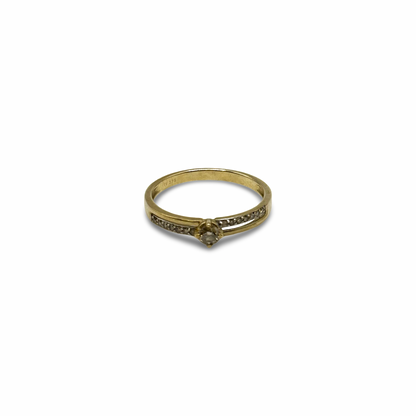 Ring Solitär Gelbgold 375 / 9kt Diamanten
