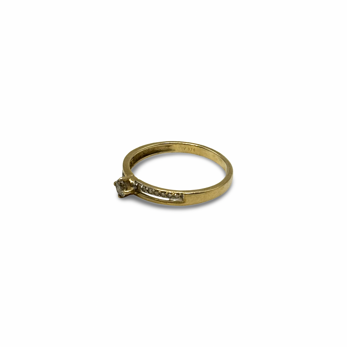Ring Solitär Gelbgold 375 / 9kt Diamanten