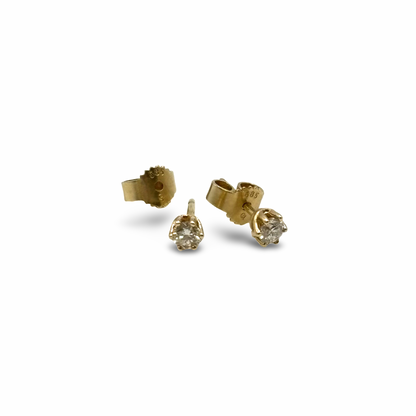 Ohrstecker Solitär Gelbgold 585 / 14kt Diamanten