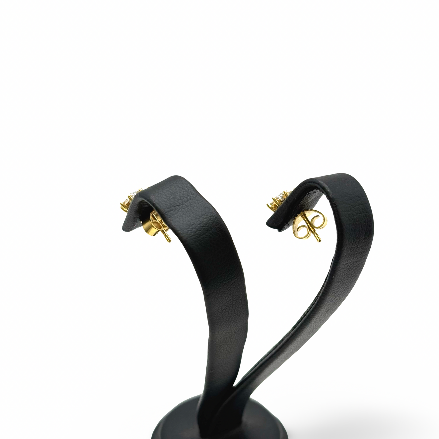 Ohrstecker Sonne / Blüte Gelbgold 375 / 9kt Diamanten