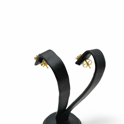 Ohrstecker Sonne / Blüte Gelbgold 375 / 9kt Diamanten
