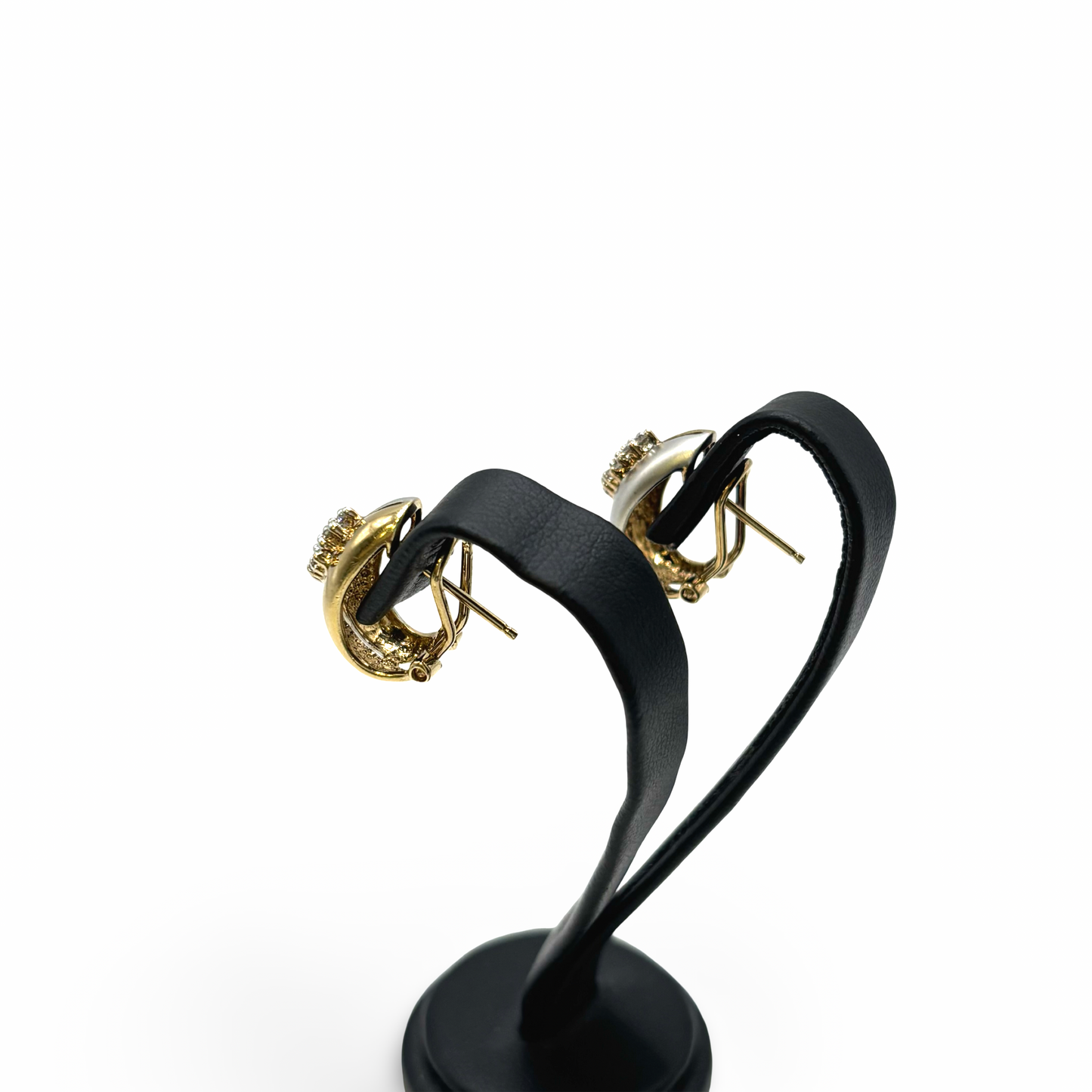 Ohrstecker Creolen Gelb/-Weißgold 585 / 14kt Diamanten