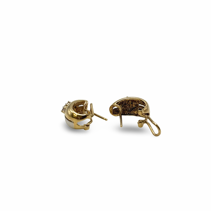 Ohrstecker Creolen Gelb/-Weißgold 585 / 14kt Diamanten