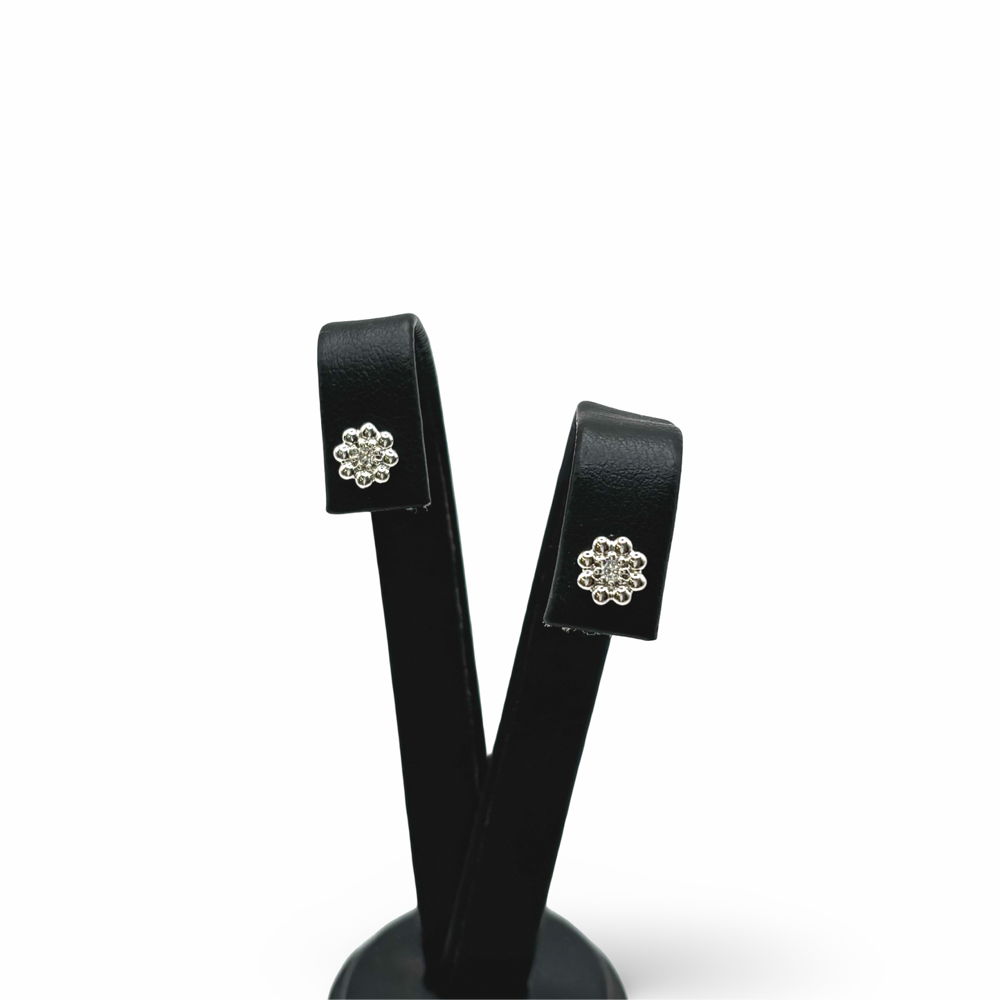 Ohrstecker Blume Weißgold 585 / 14kt Diamanten